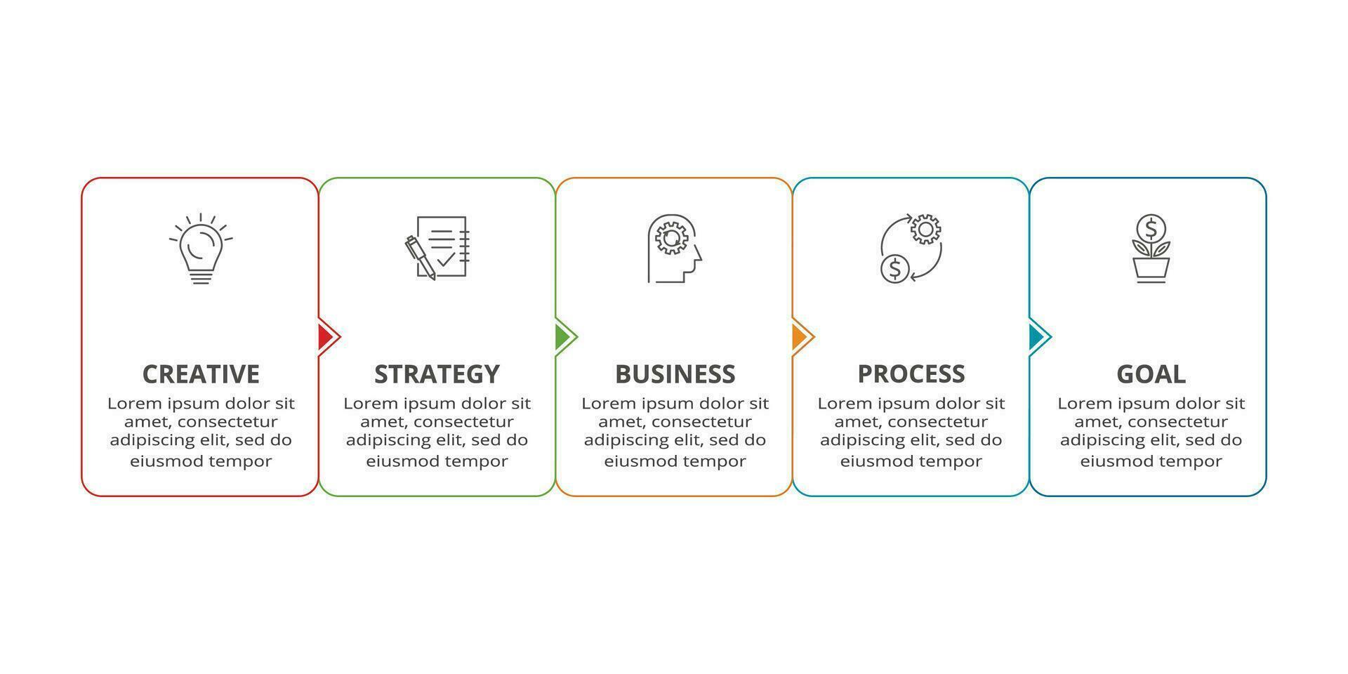 Line concept for infographic with 5 steps, options, parts or processes. Business data visualization. vector