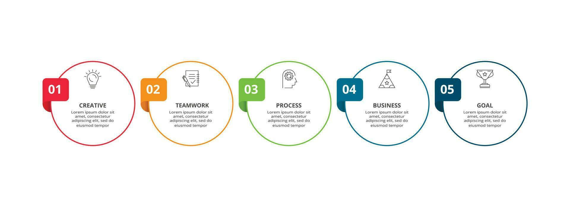 Line concept for infographic with 5 steps, options, parts or processes. Business data visualization. vector