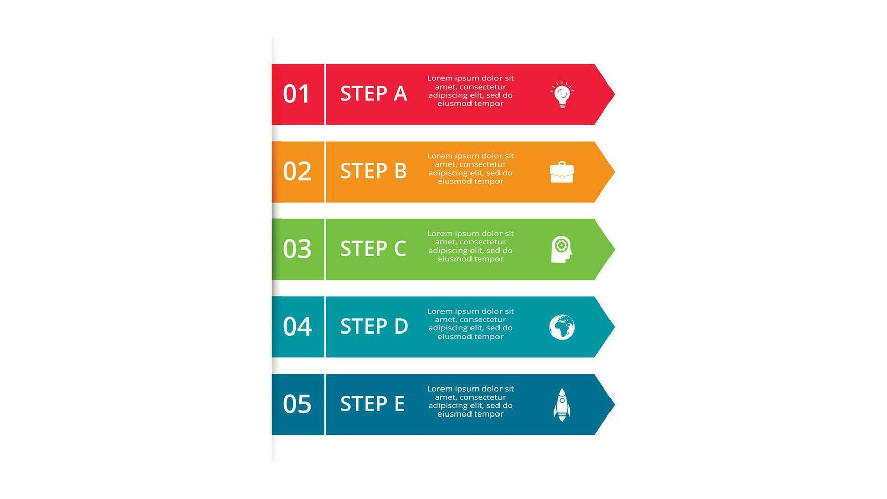 Abstract arrows of graph, diagram with 5 steps, options, parts or processes. Vector business template for presentation