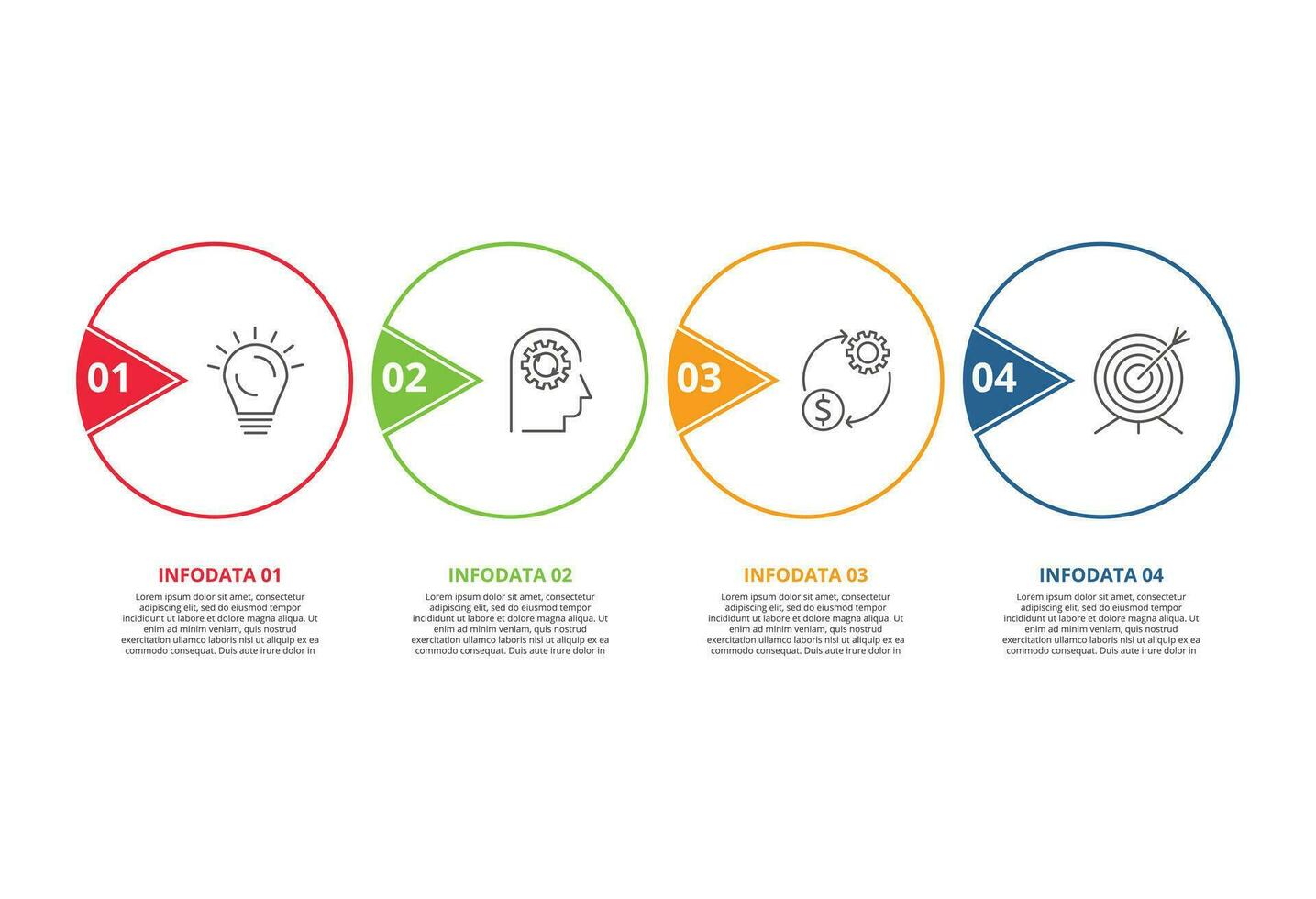 Line concept for infographic with 4 steps, options, parts or processes. Business data visualization. vector