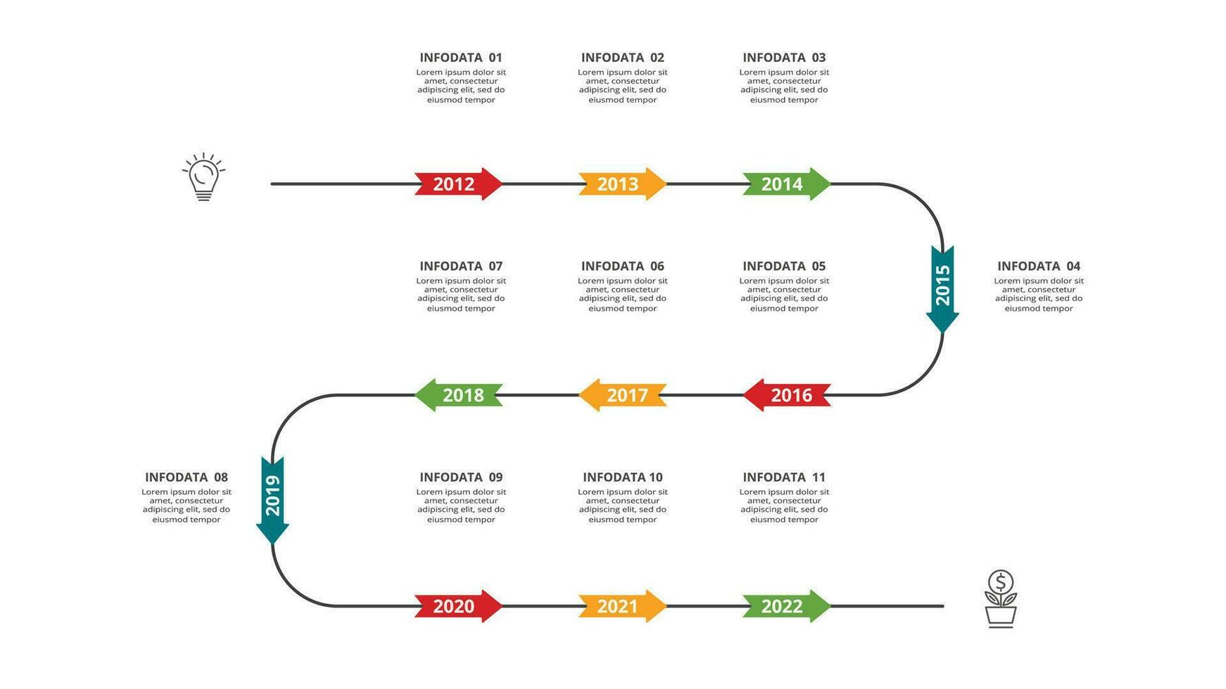 Abstract arrows of graph, diagram with 5 steps, options, parts or processes. Vector business template for presentation