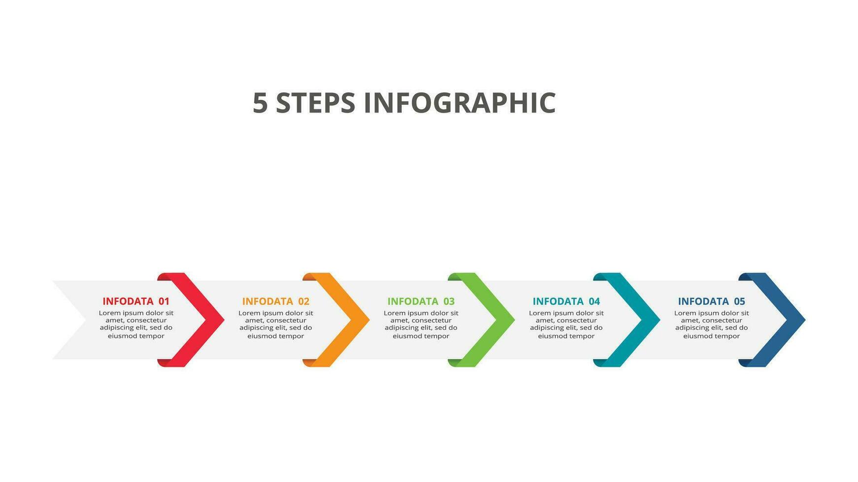 Abstract arrows of graph, diagram with 5 steps, options, parts or processes. Vector business template for presentation