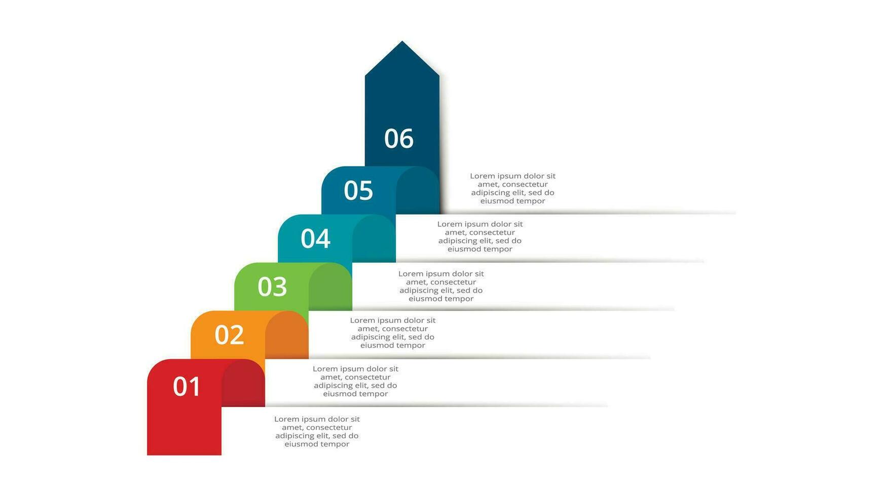 Abstract arrows of graph, diagram with 6 steps, options, parts or processes. Vector business template for presentation