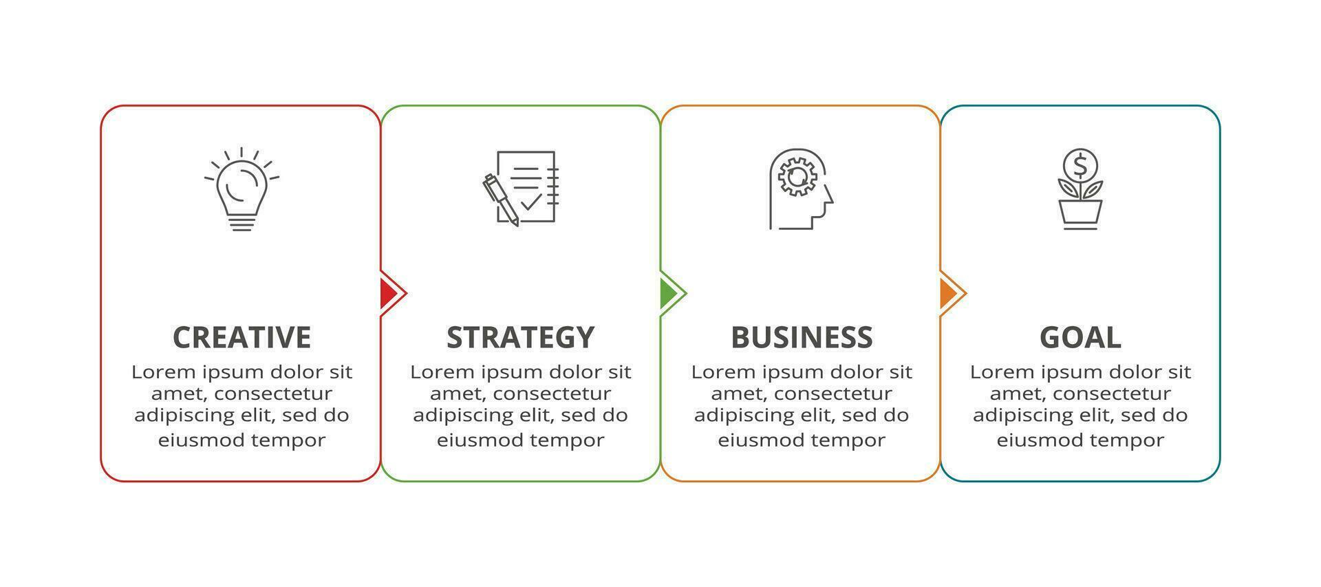 Line concept for infographic with 4 steps, options, parts or processes. Business data visualization. vector