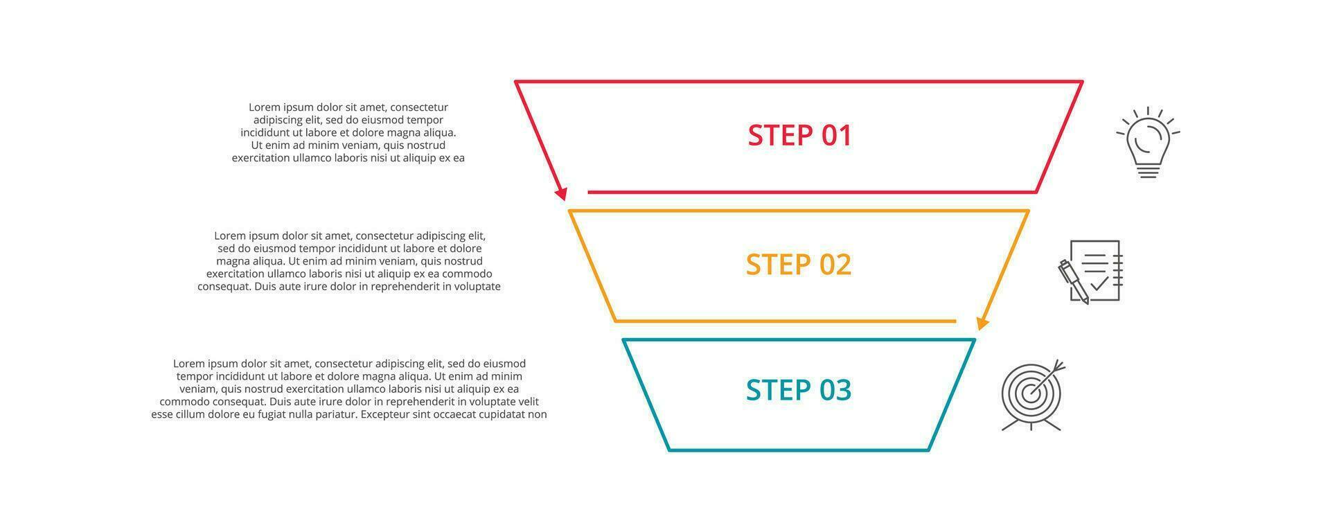 línea concepto para infografía con 3 pasos, opciones, partes o procesos. negocio datos visualización. vector