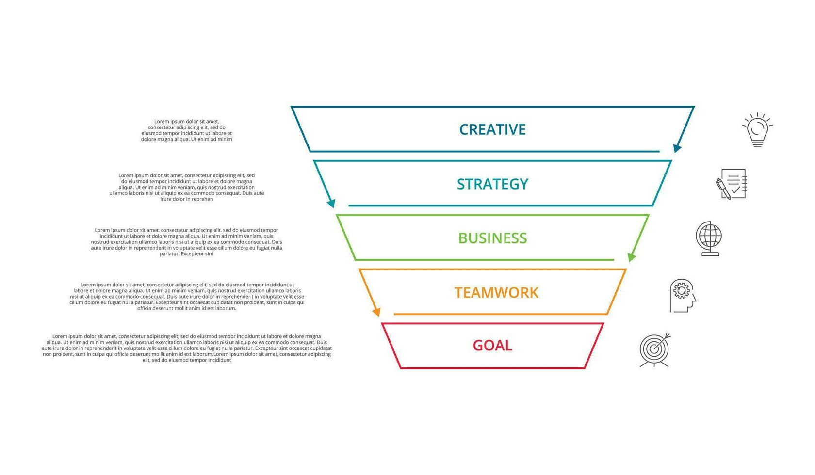 Line concept for infographic with 5 steps, options, parts or processes. Business data visualization. vector