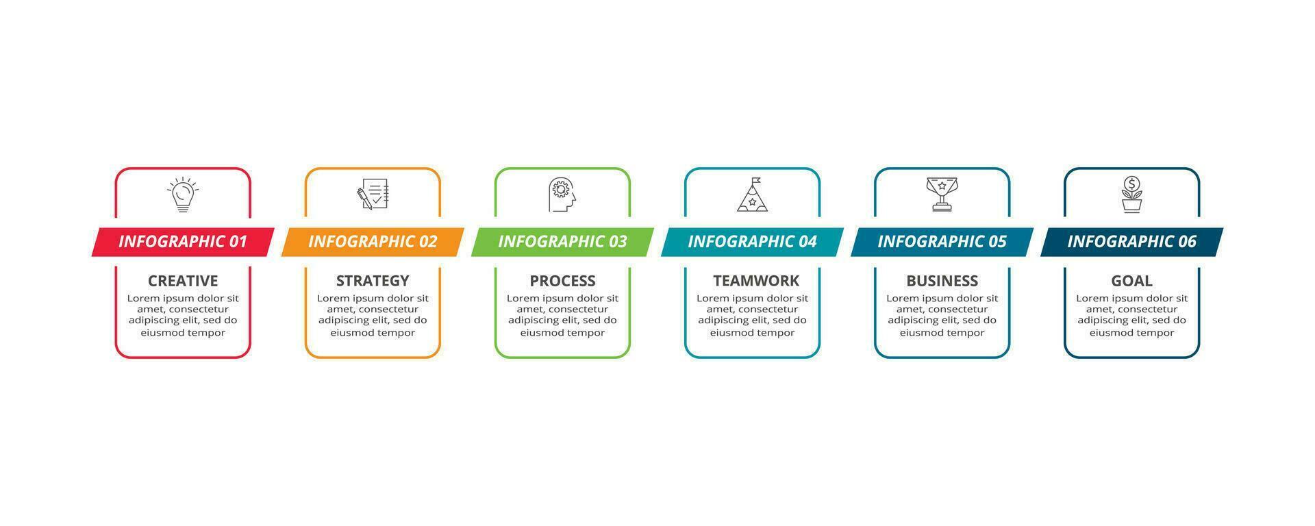 Line concept for infographic with 6 steps, options, parts or processes. Business data visualization. vector