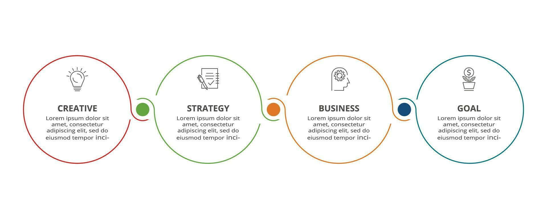 Line concept for infographic with 4 steps, options, parts or processes. Business data visualization. vector