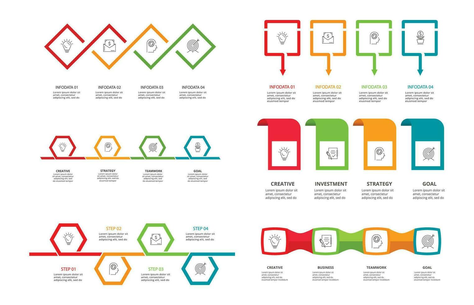 Creative concept for infographic with 4 steps, options, parts or processes. Business data visualization. vector