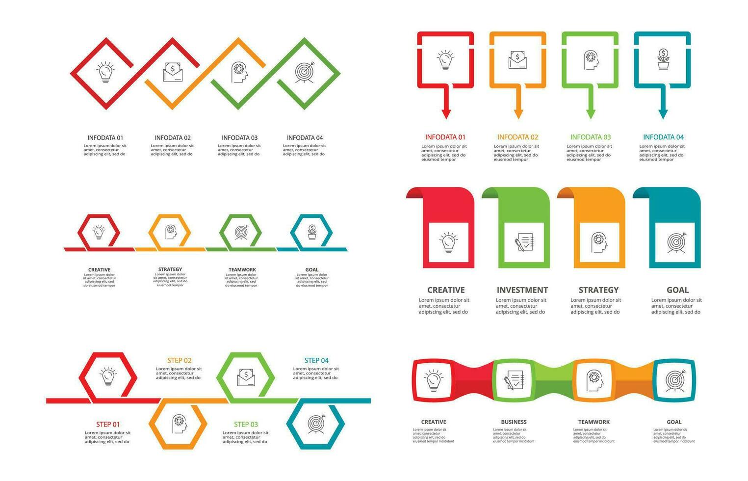 creativo concepto para infografía con 4 4 pasos, opciones, partes o procesos. negocio datos visualización. vector