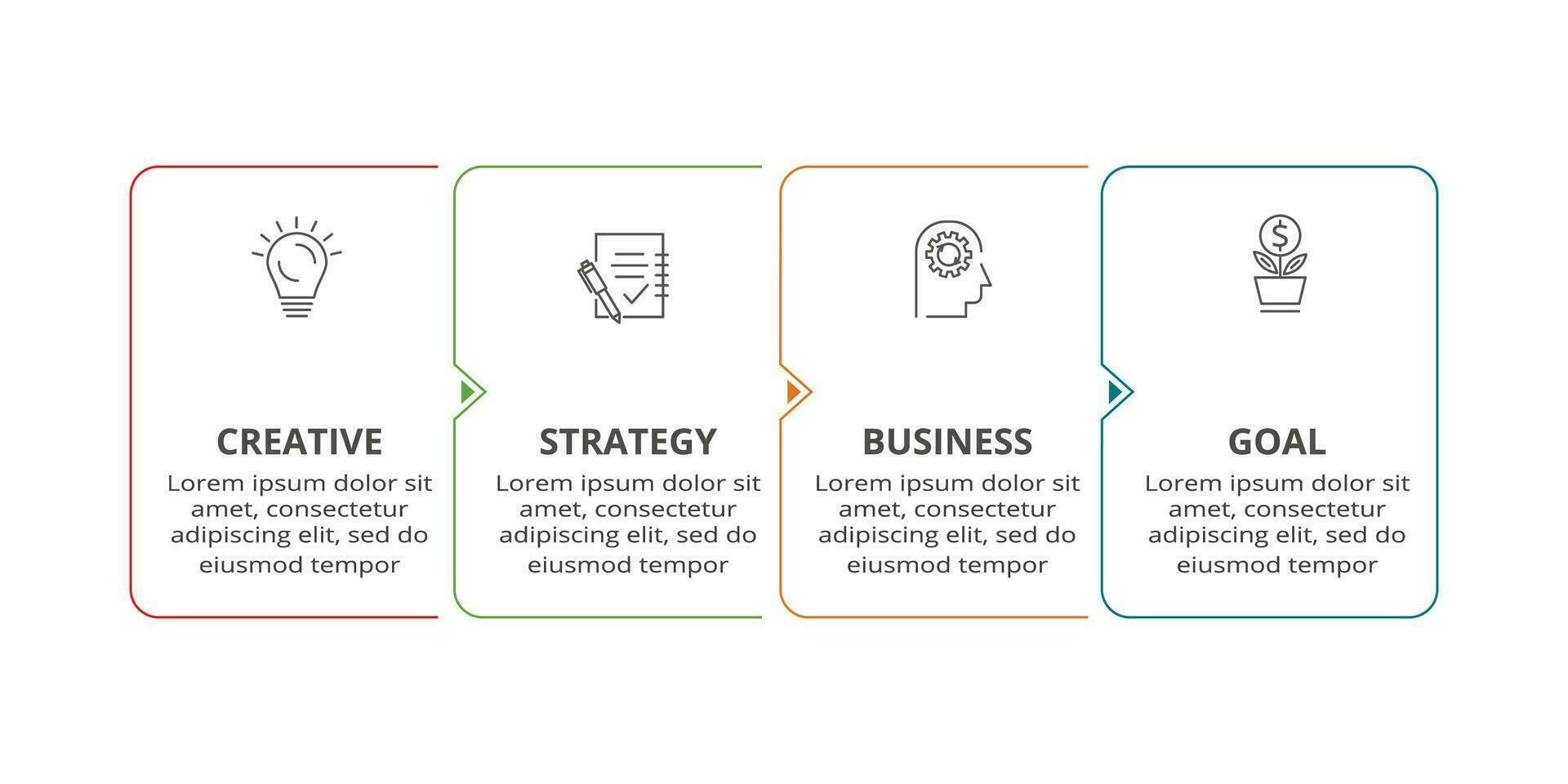 Line concept for infographic with 4 steps, options, parts or processes. Business data visualization. vector