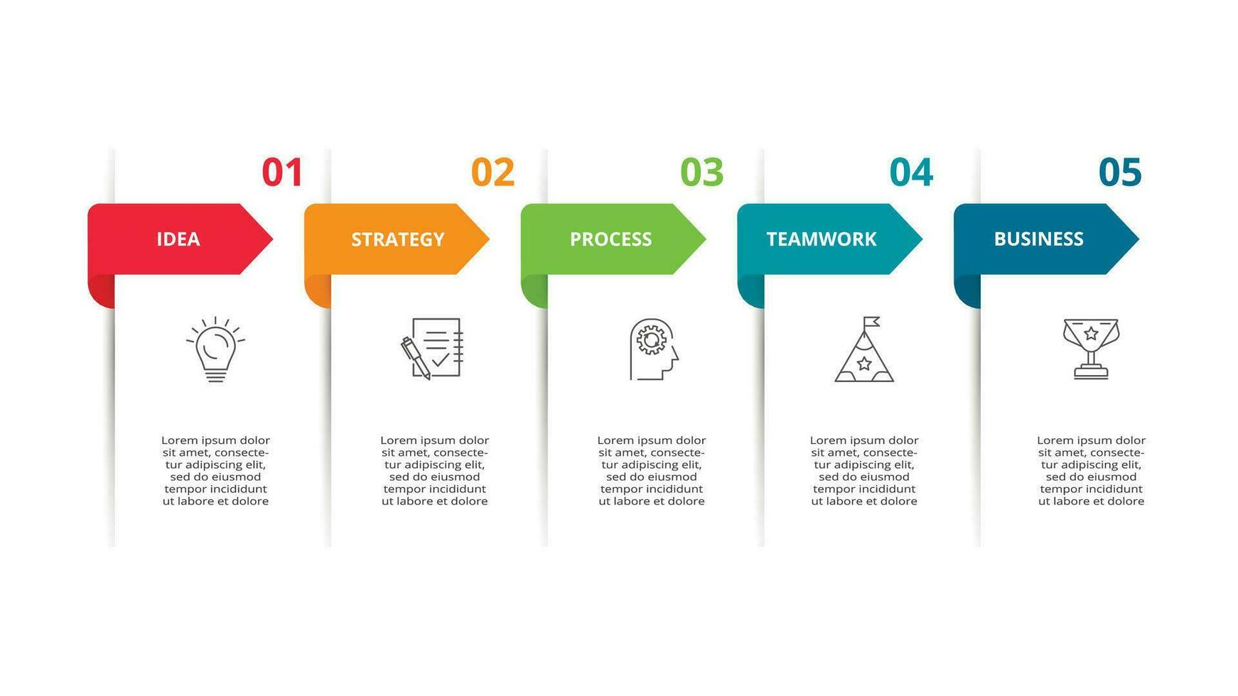 Creative concept for infographic with 5 steps, options, parts or processes. Business data visualization. vector