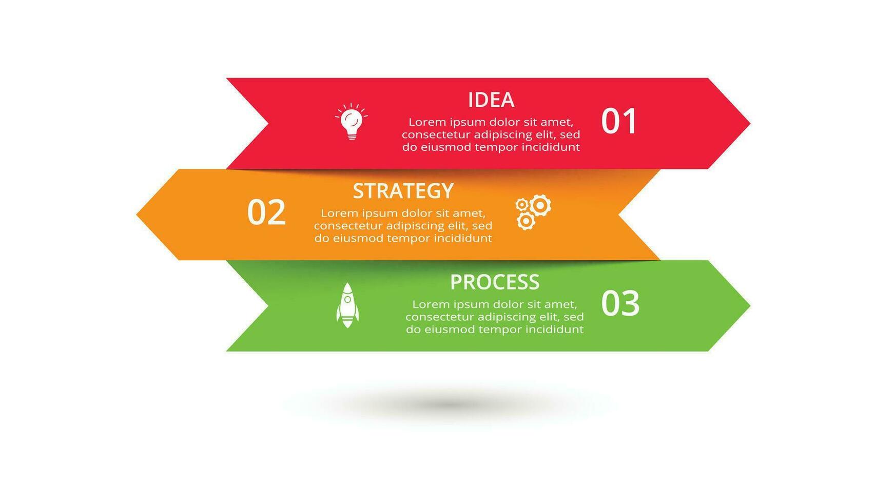 Abstract arrows of graph, diagram with 3 steps, options, parts or processes. Vector business template for presentation