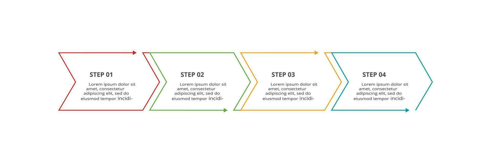 Line concept for infographic with 4 steps, options, parts or processes. Business data visualization. vector