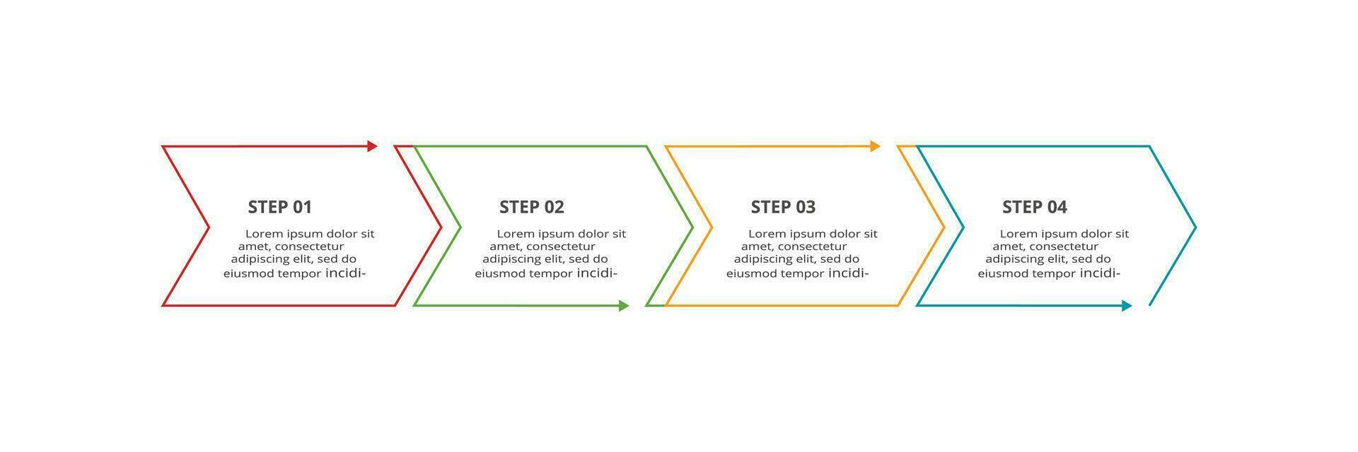 Line concept for infographic with 4 steps, options, parts or processes. Business data visualization. vector