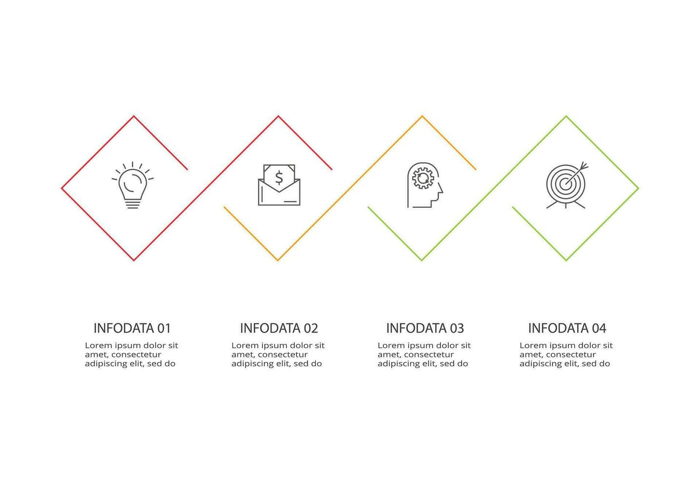 Line concept for infographic with 4 steps, options, parts or processes. Business data visualization. vector