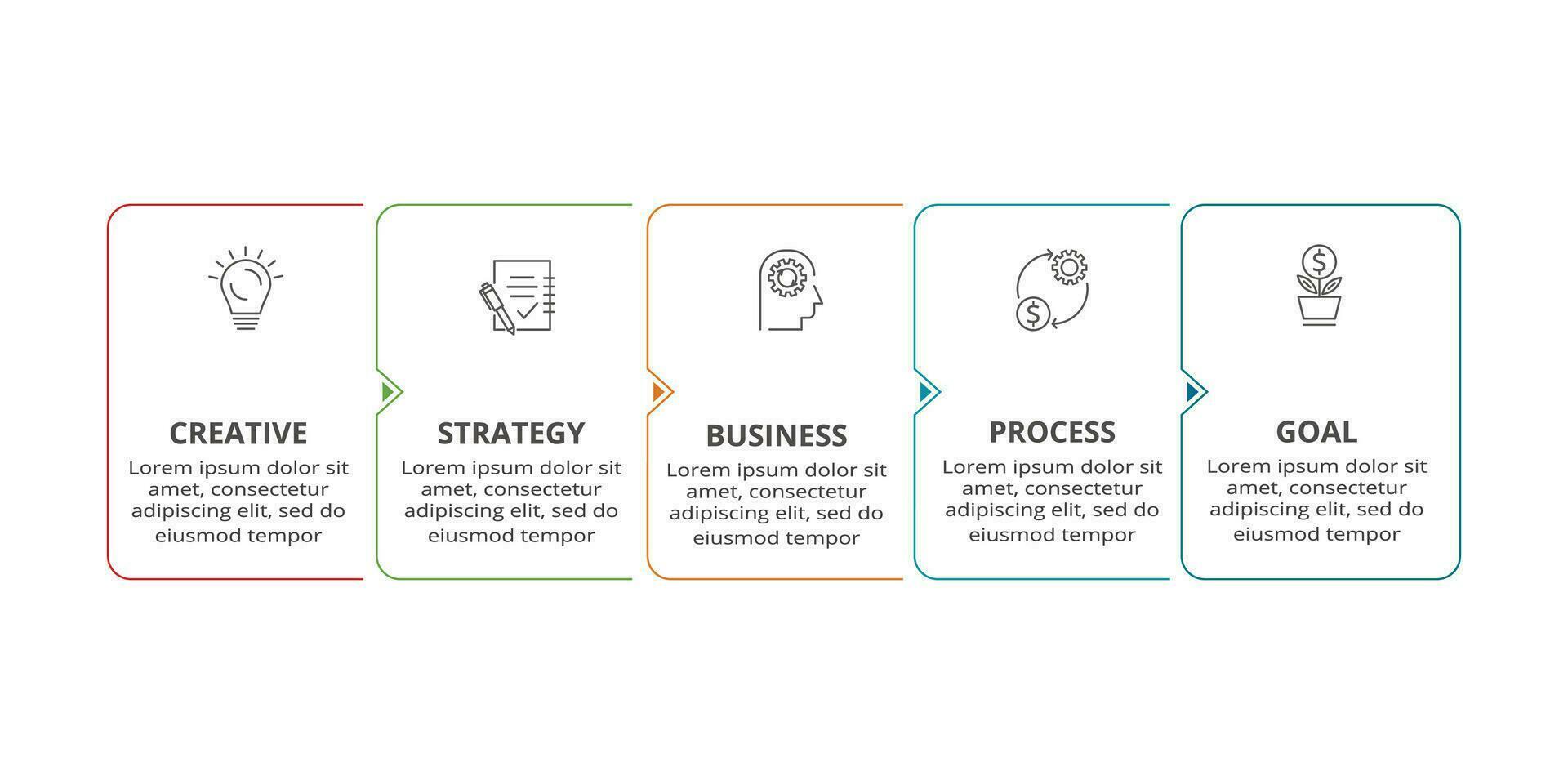 Line concept for infographic with 5 steps, options, parts or processes. Business data visualization. vector