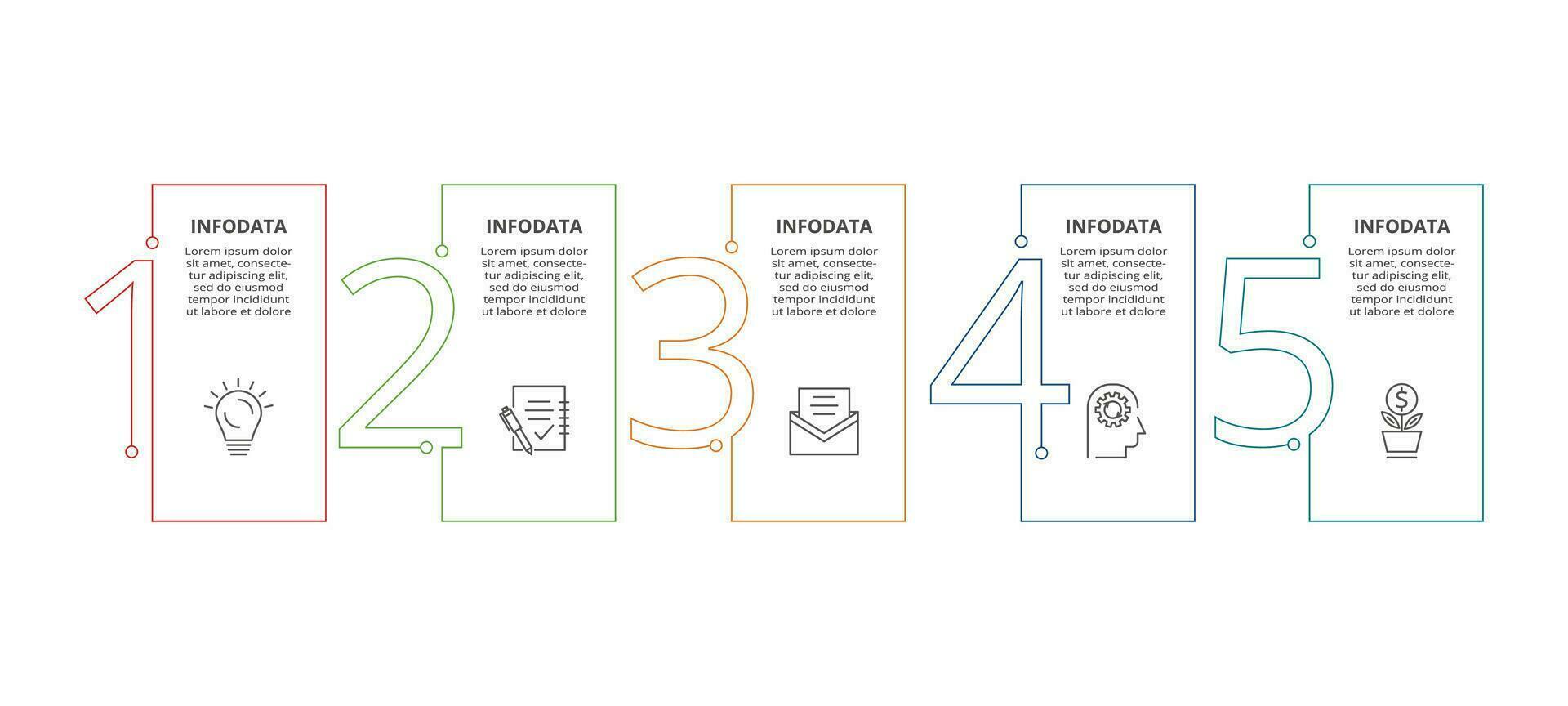 Line concept for infographic with 5 steps, options, parts or processes. Business data visualization. vector