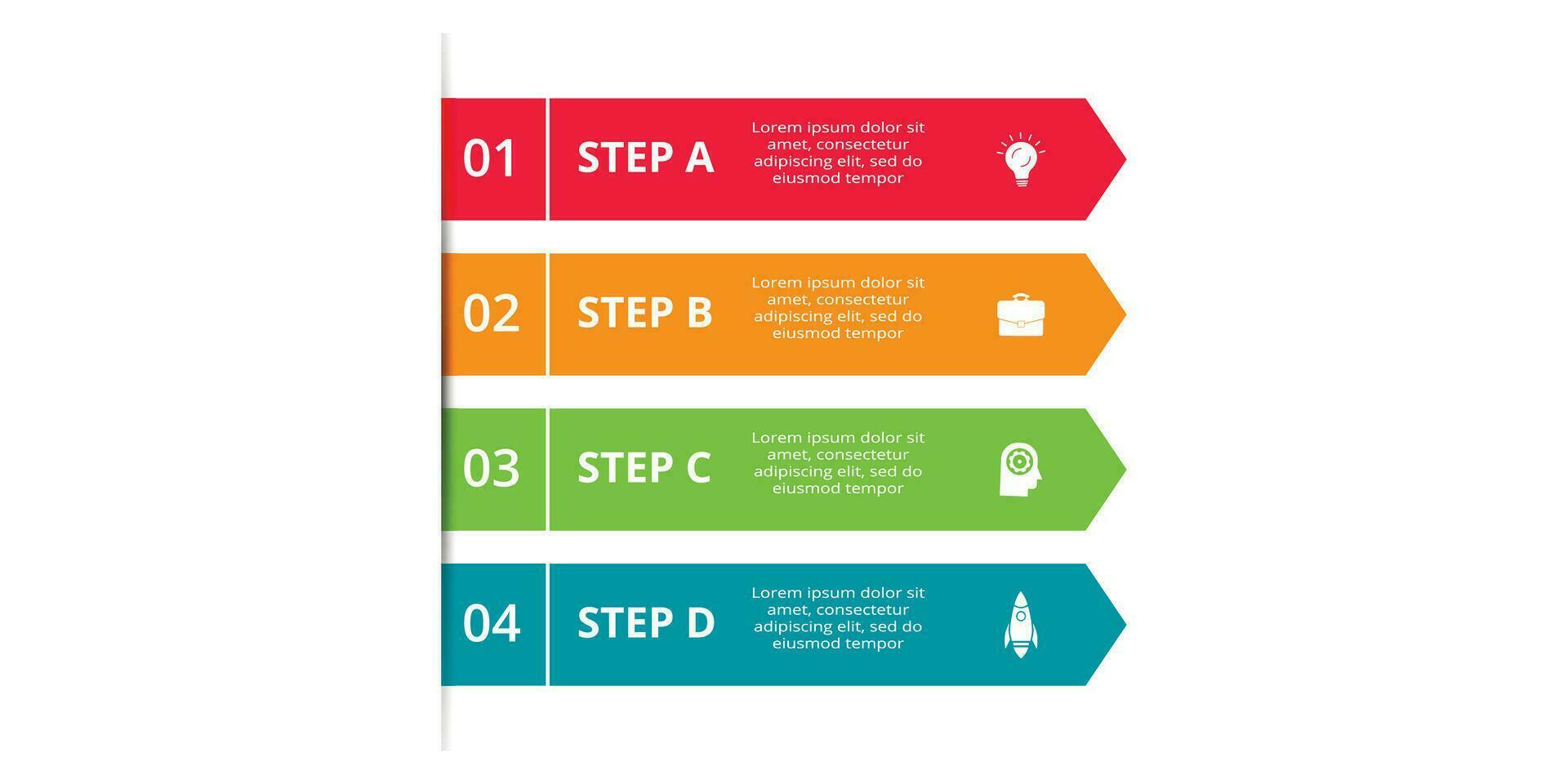 Abstract arrows of graph, diagram with 4 steps, options, parts or processes. Vector business template for presentation