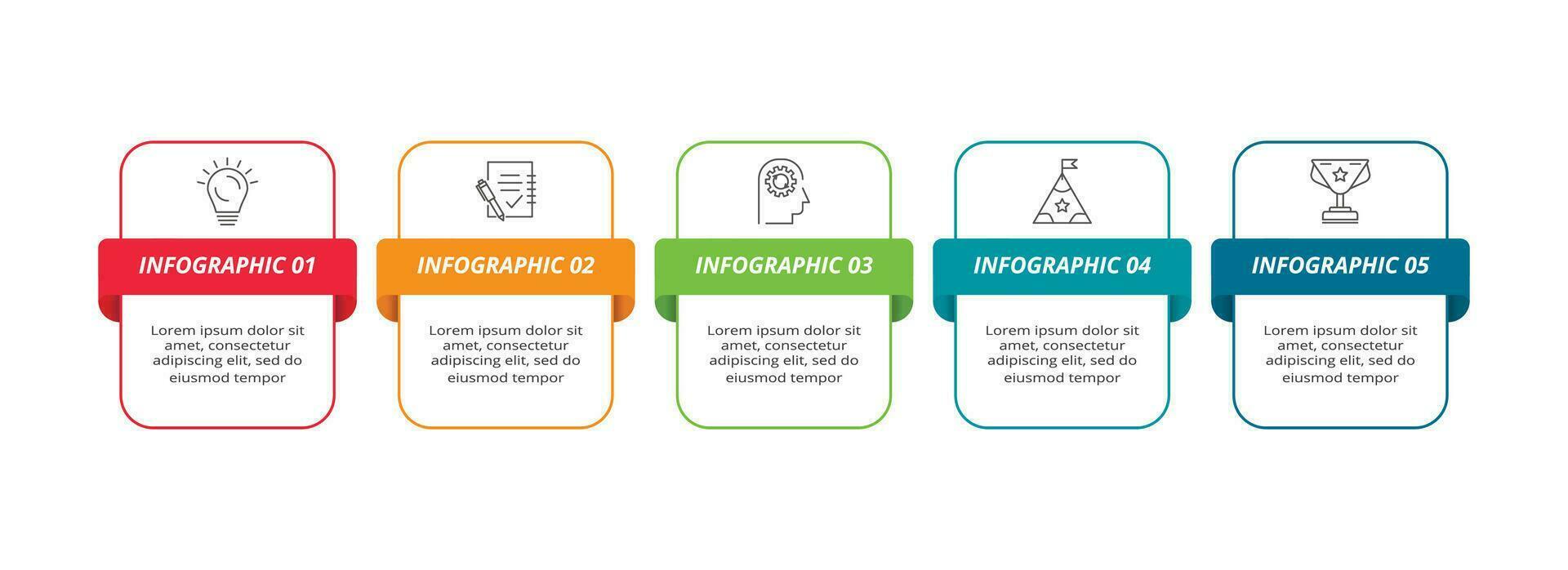 creativo concepto para infografía con 5 5 pasos, opciones, partes o procesos. negocio datos visualización. vector