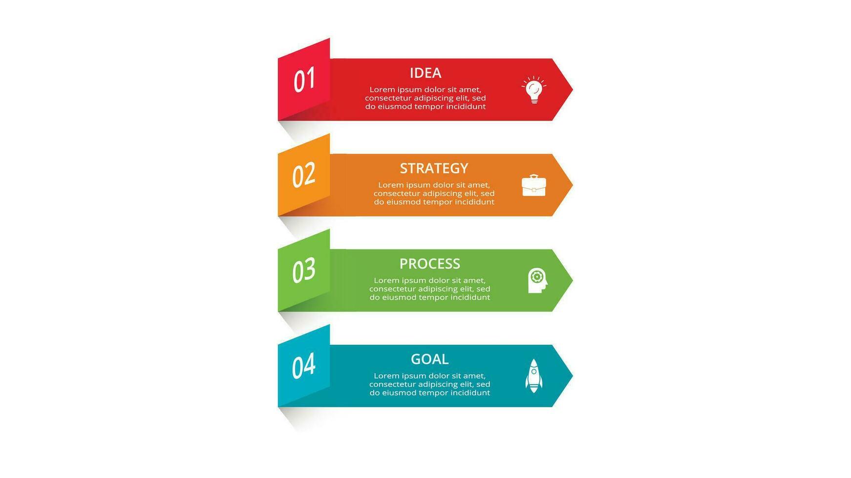 Abstract arrows of graph, diagram with 4 steps, options, parts or processes. Vector business template for presentation