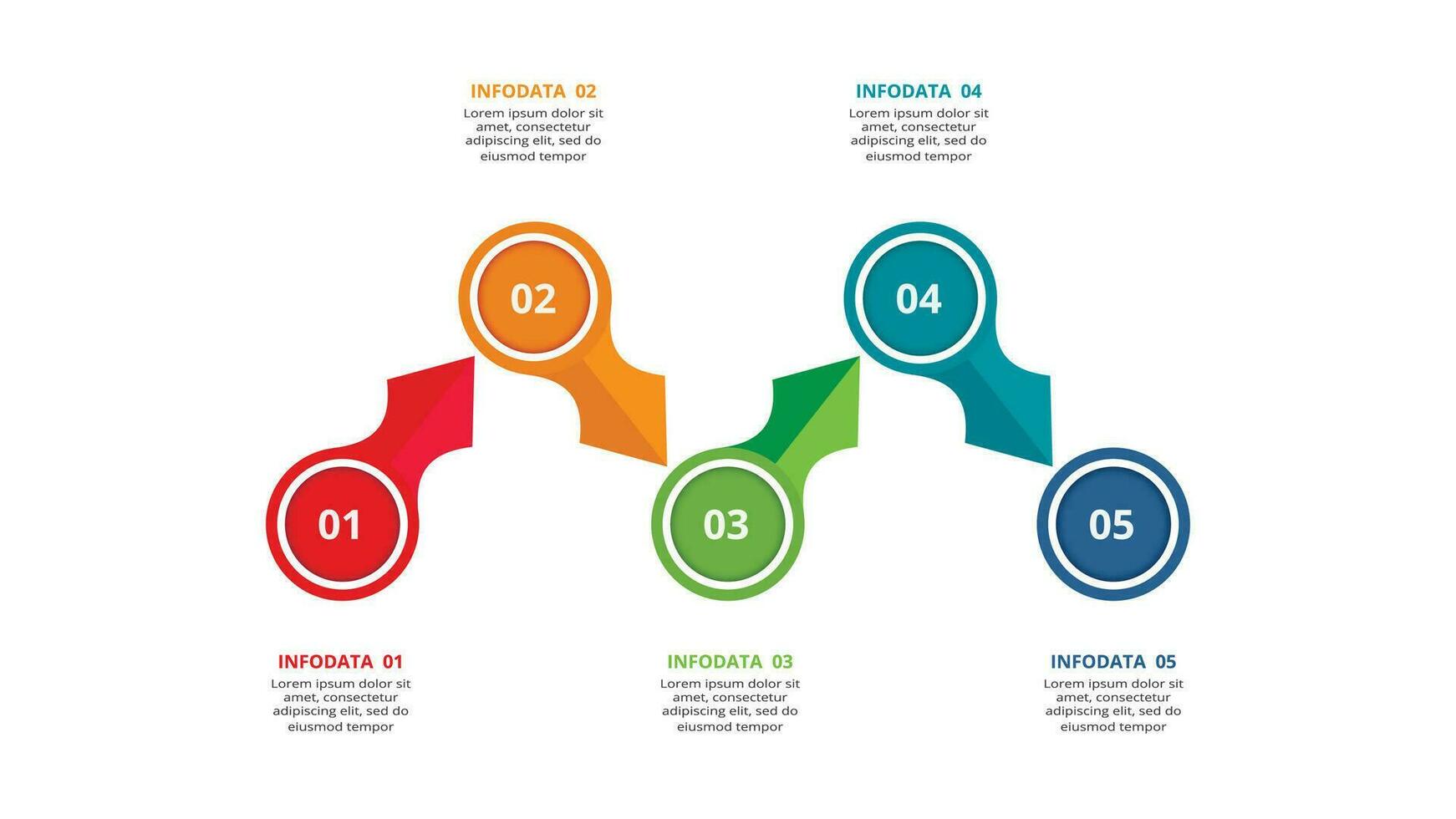 Abstract arrows of graph, diagram with 5 steps, options, parts or processes. Vector business template for presentation