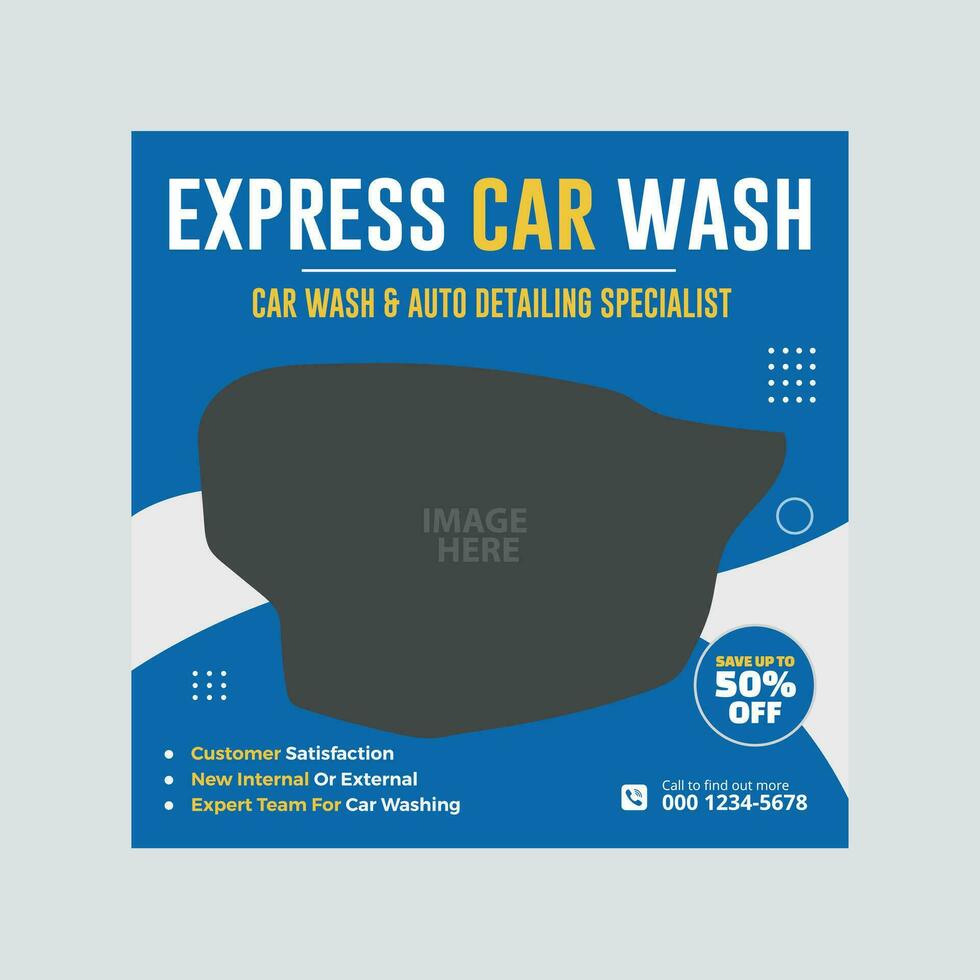 car wash washing promotion social media post or web banner template vector