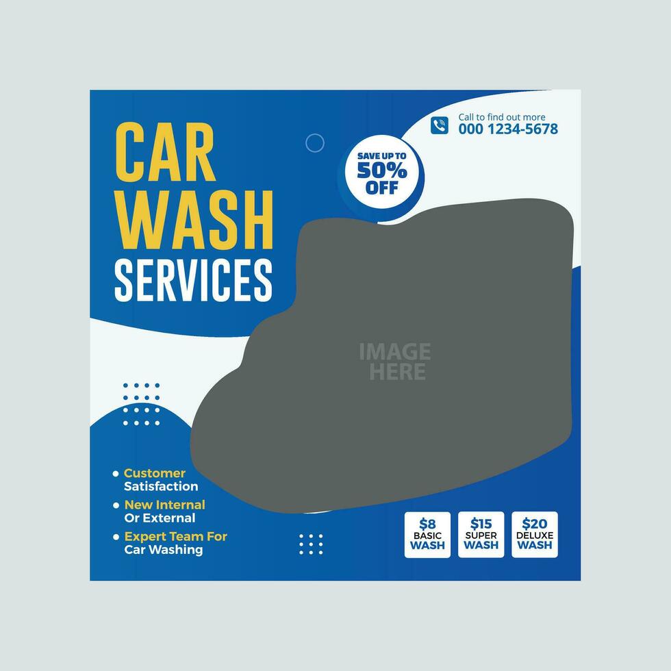 car wash washing promotion social media post or web banner template vector