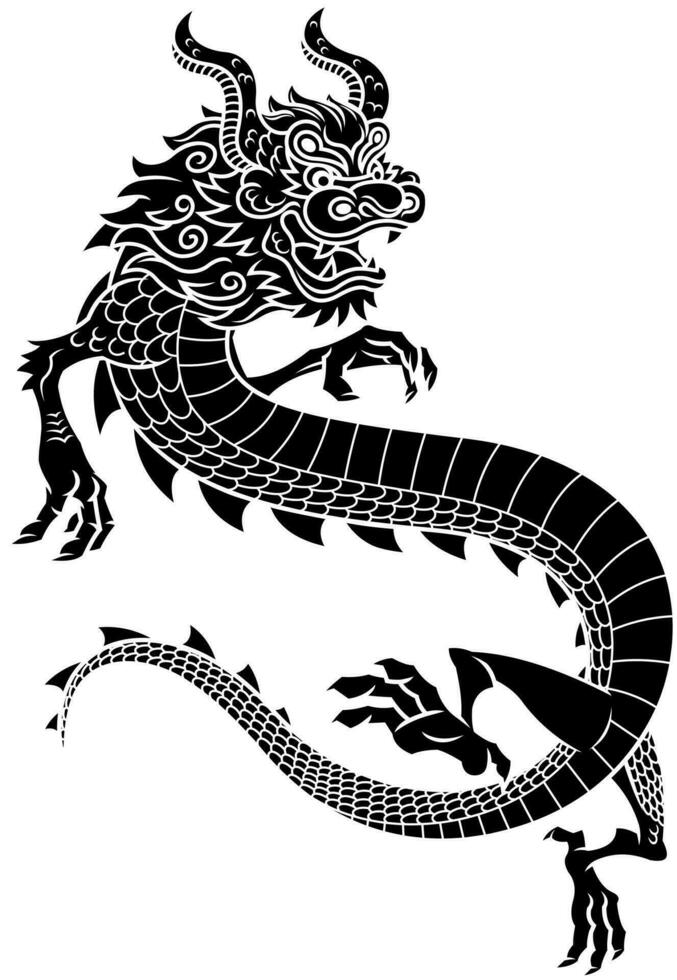 Happy Chinese New Year 2024 Year Of The Dragon Zodiac. Vector Hand Drawn Illustration