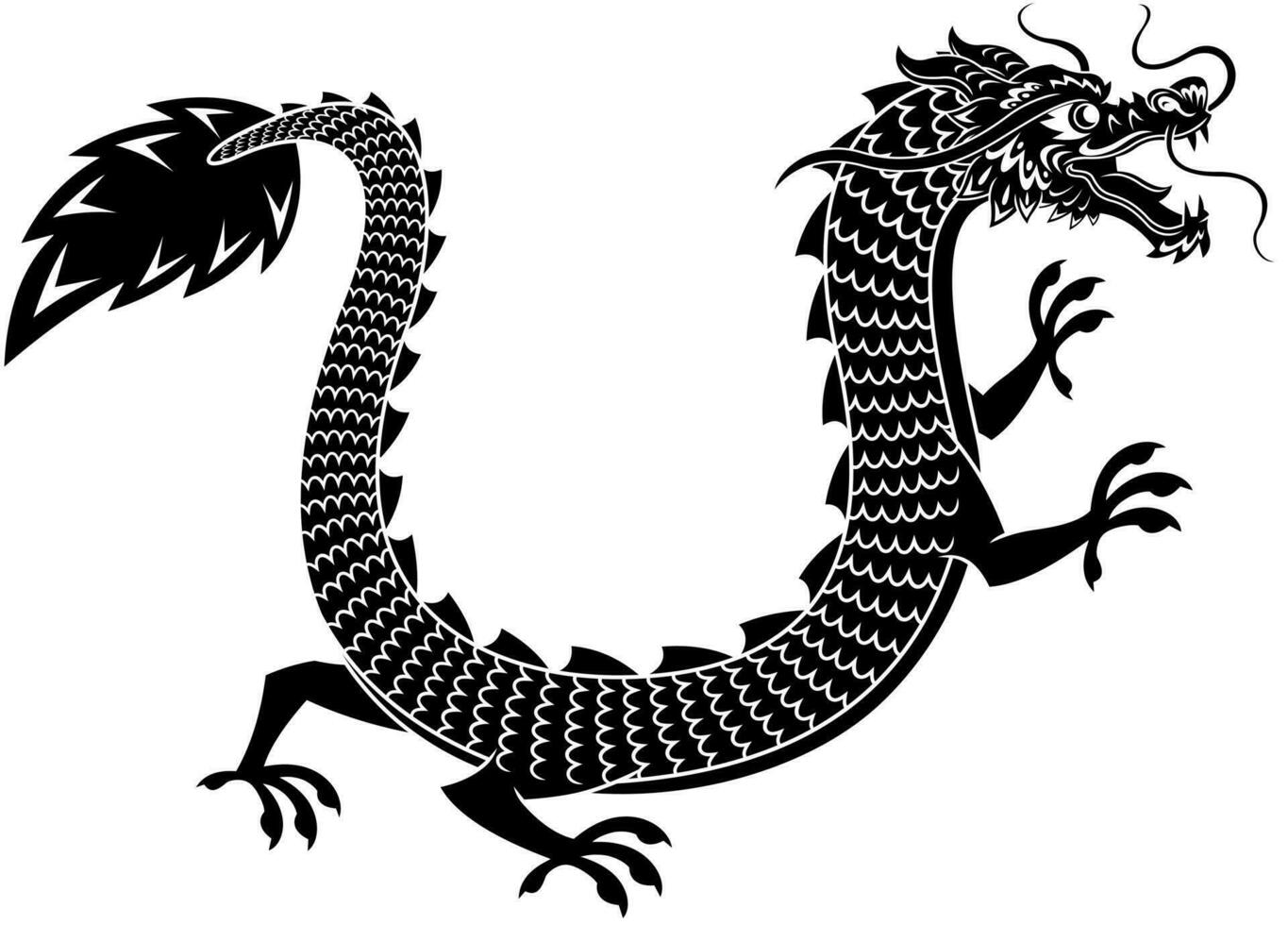 Happy Chinese New Year 2024 Year Of The Dragon Zodiac. Vector Hand Drawn Illustration