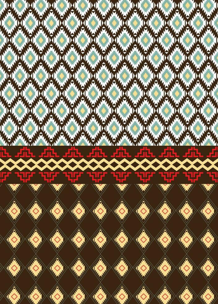 Ethnic tribal fabric textile traditional boho seamless pattern abstract geometric background vector