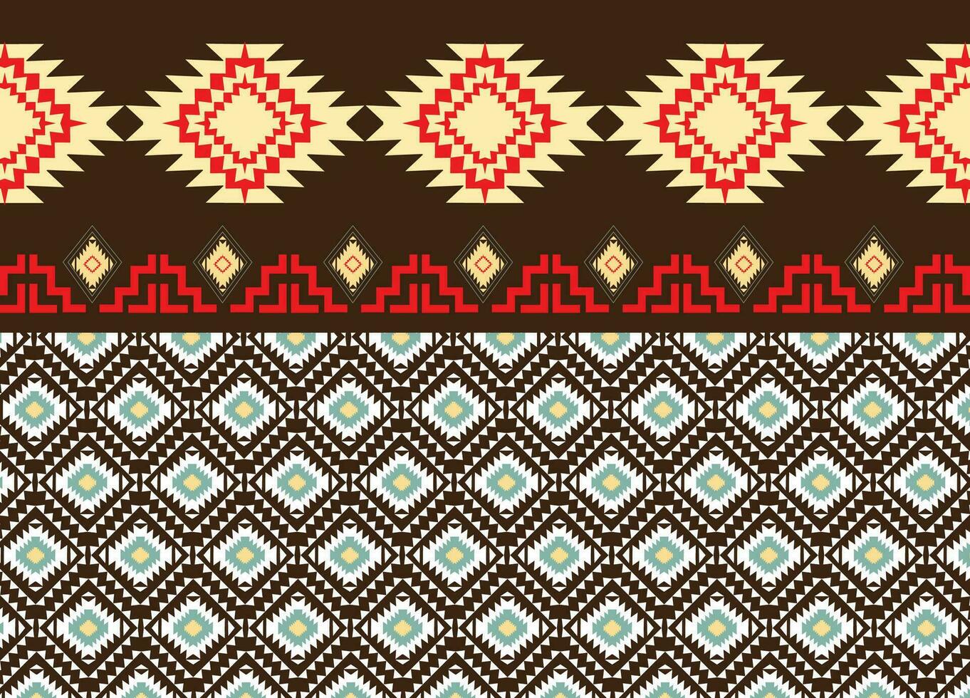 Ethnic tribal fabric textile traditional seamless pattern abstract geometric background vector