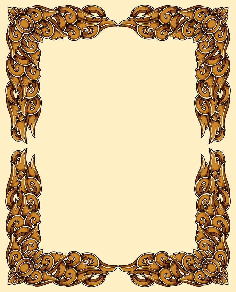 Classic style frame design with exquisite engraving and luxury free vector