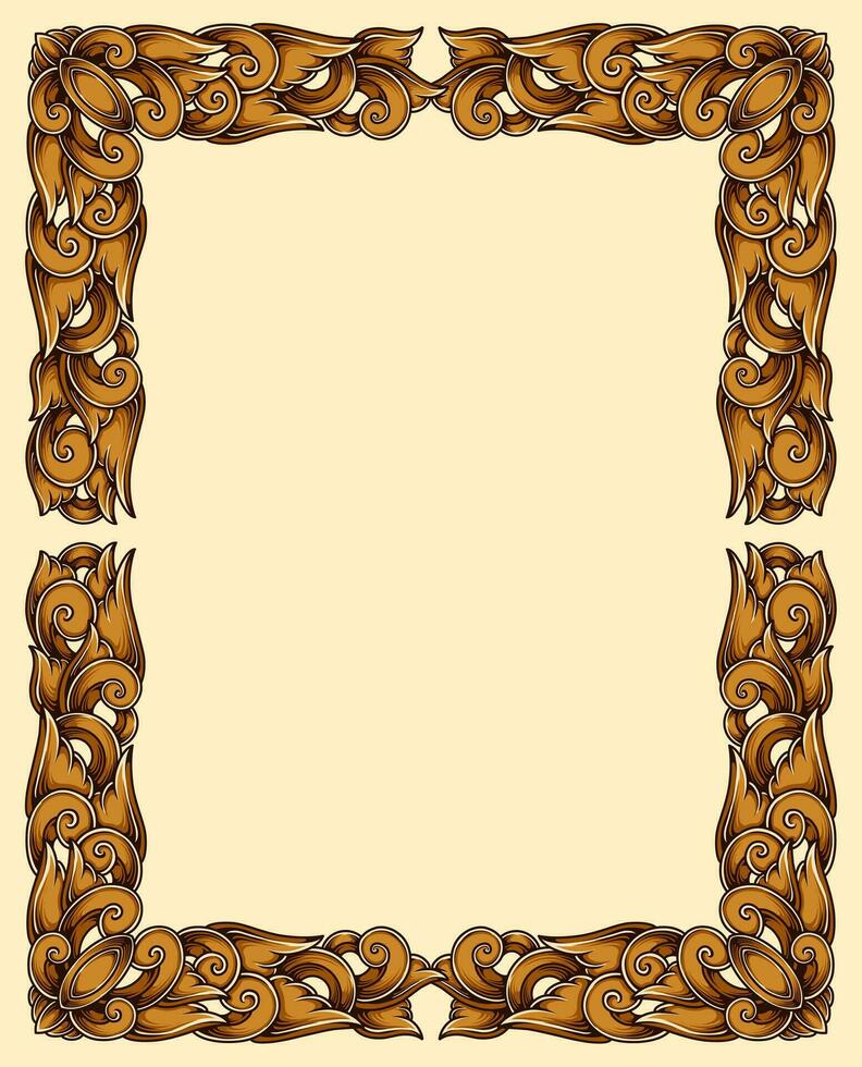 Classic style frame design with exquisite engraving and luxury free vector