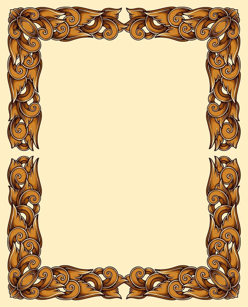 Classic style frame design with exquisite engraving and luxury free vector