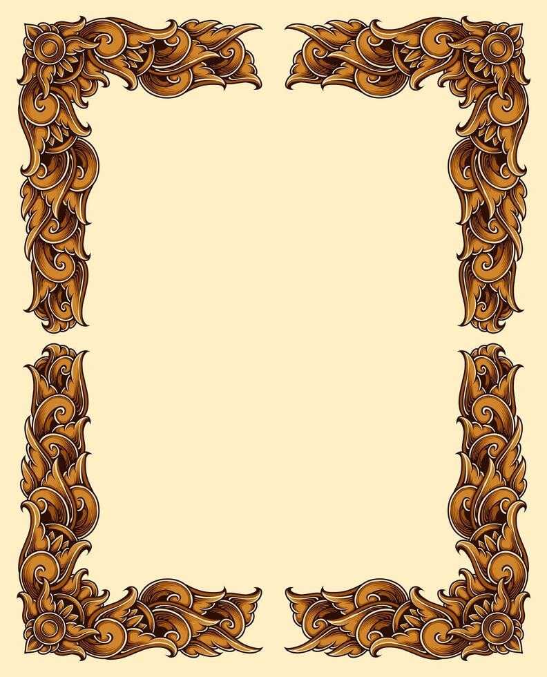 Classic style frame design with exquisite engraving and luxury Free Vector
