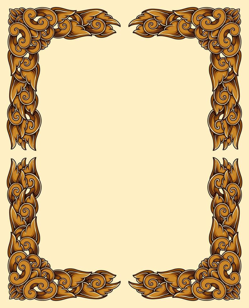 Classic style frame design with exquisite engraving and luxury vector