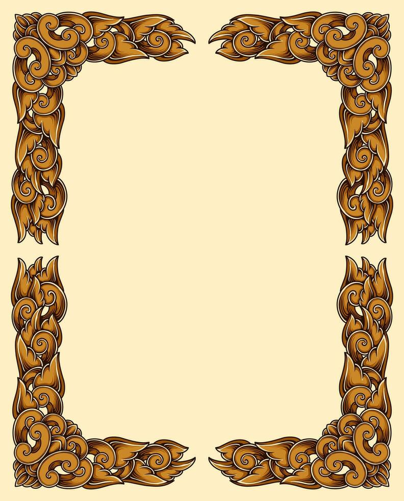 Classic style frame design with exquisite engraving and luxury vector