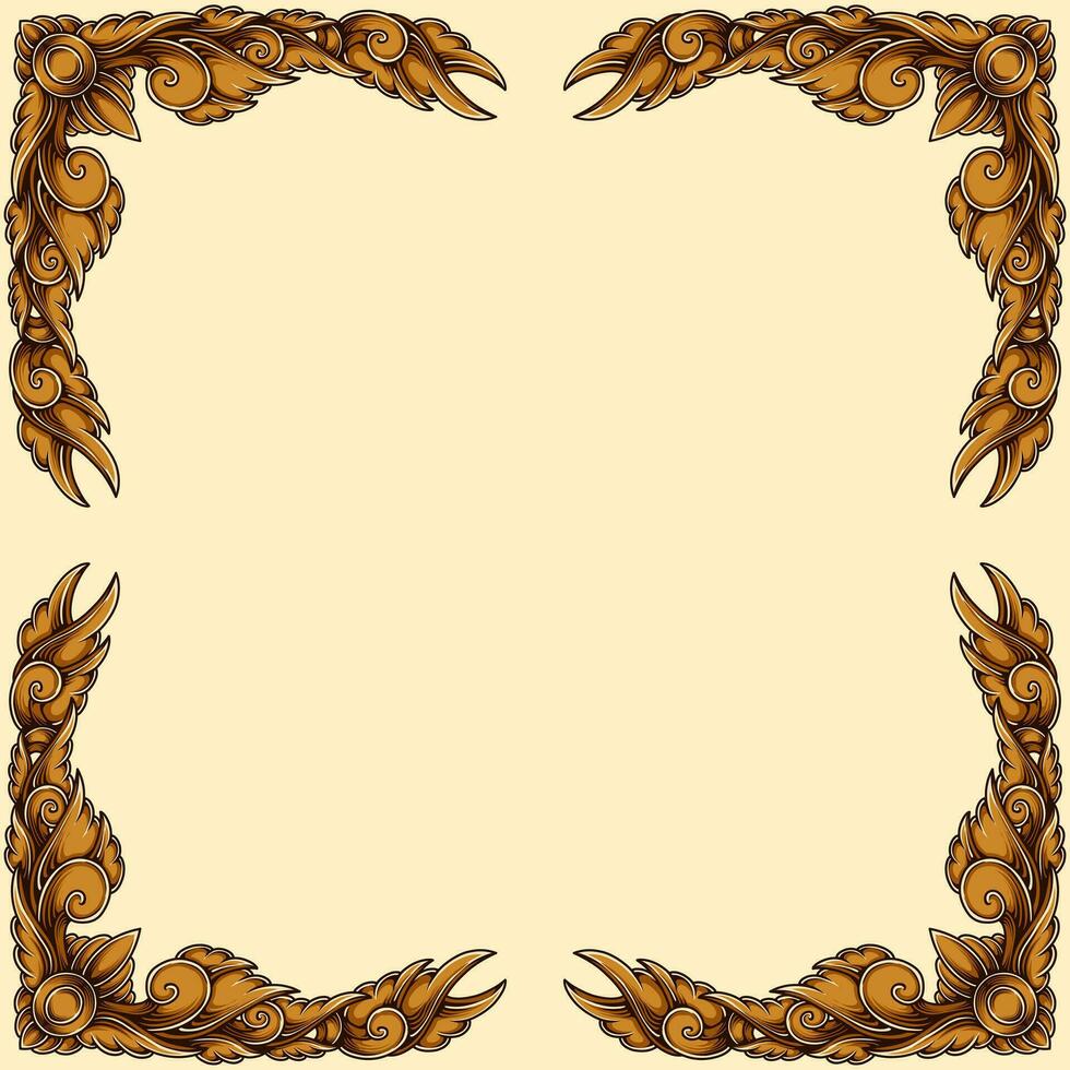 Classic style frame design with exquisite engraving and luxury free vector