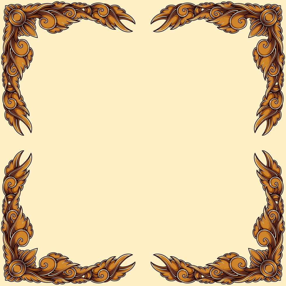 Classic style frame design with exquisite engraving and luxury free vector