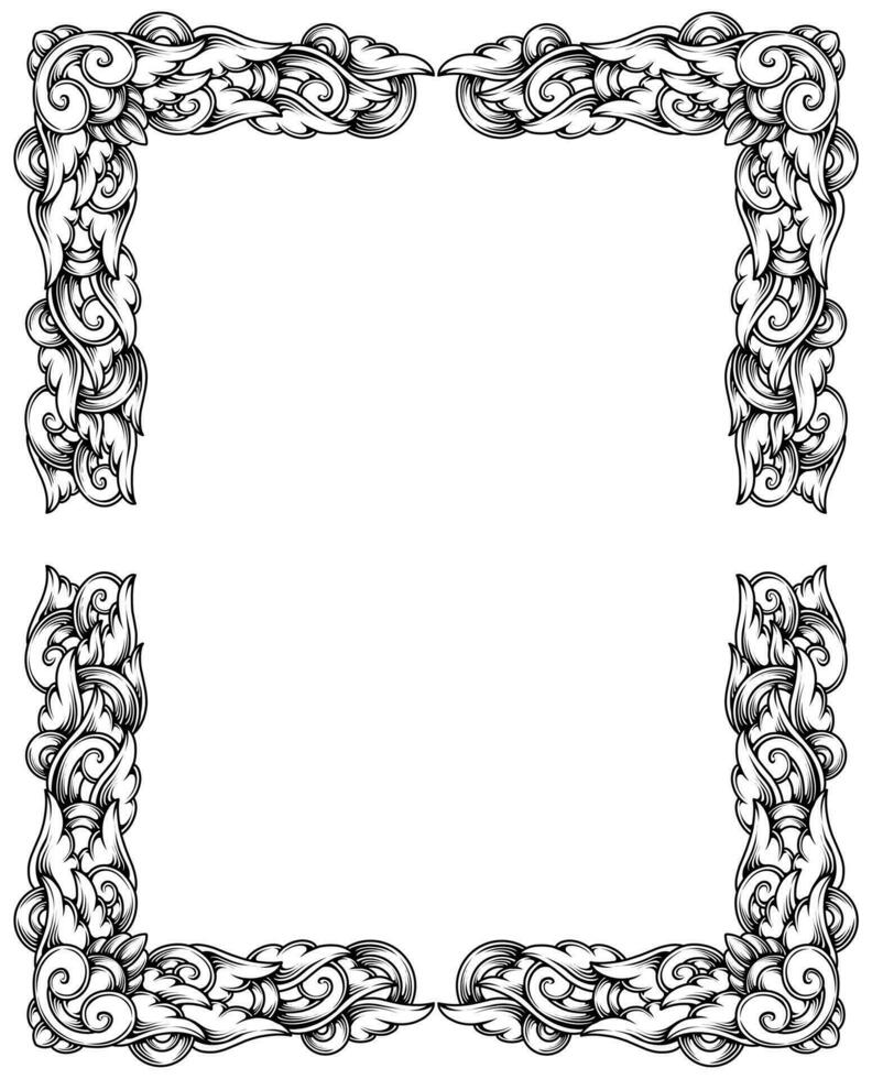 Classic vintage ornament frame vector