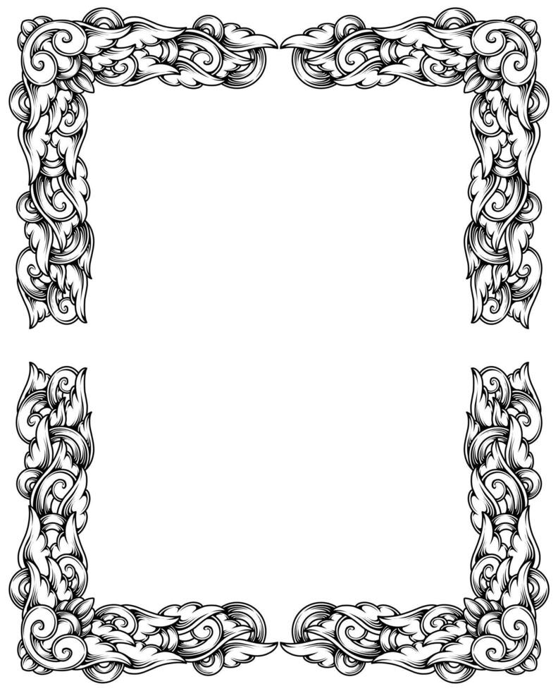 Classic vintage ornament frame vector