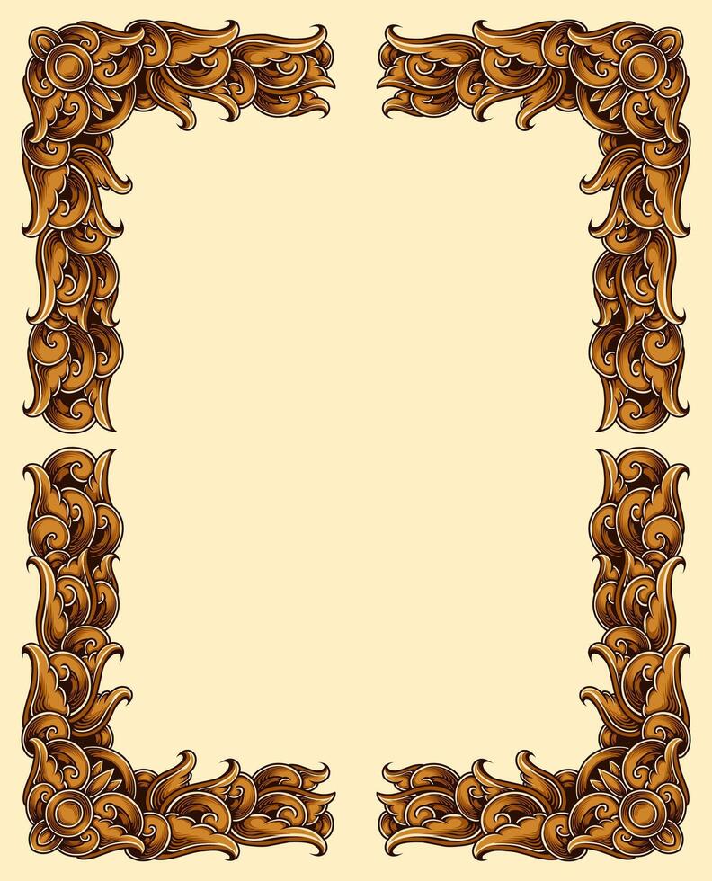Classic style frame design with exquisite engraving and luxury Free Vector