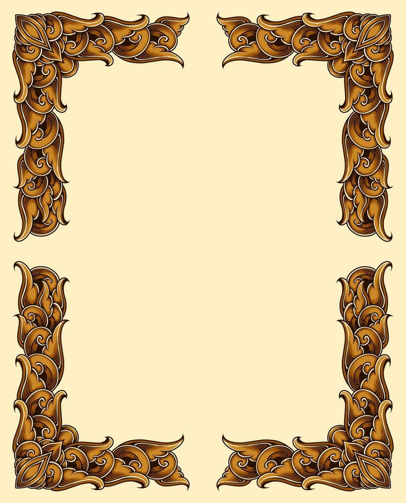 Classic style frame design with exquisite engraving and luxury Vector