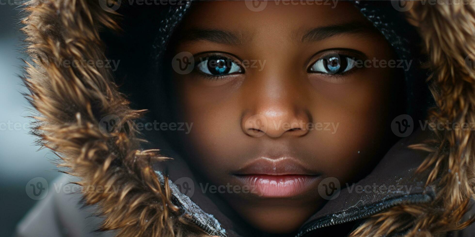 AI generated Captivating close-ups of child in winter attire. AI generative. photo