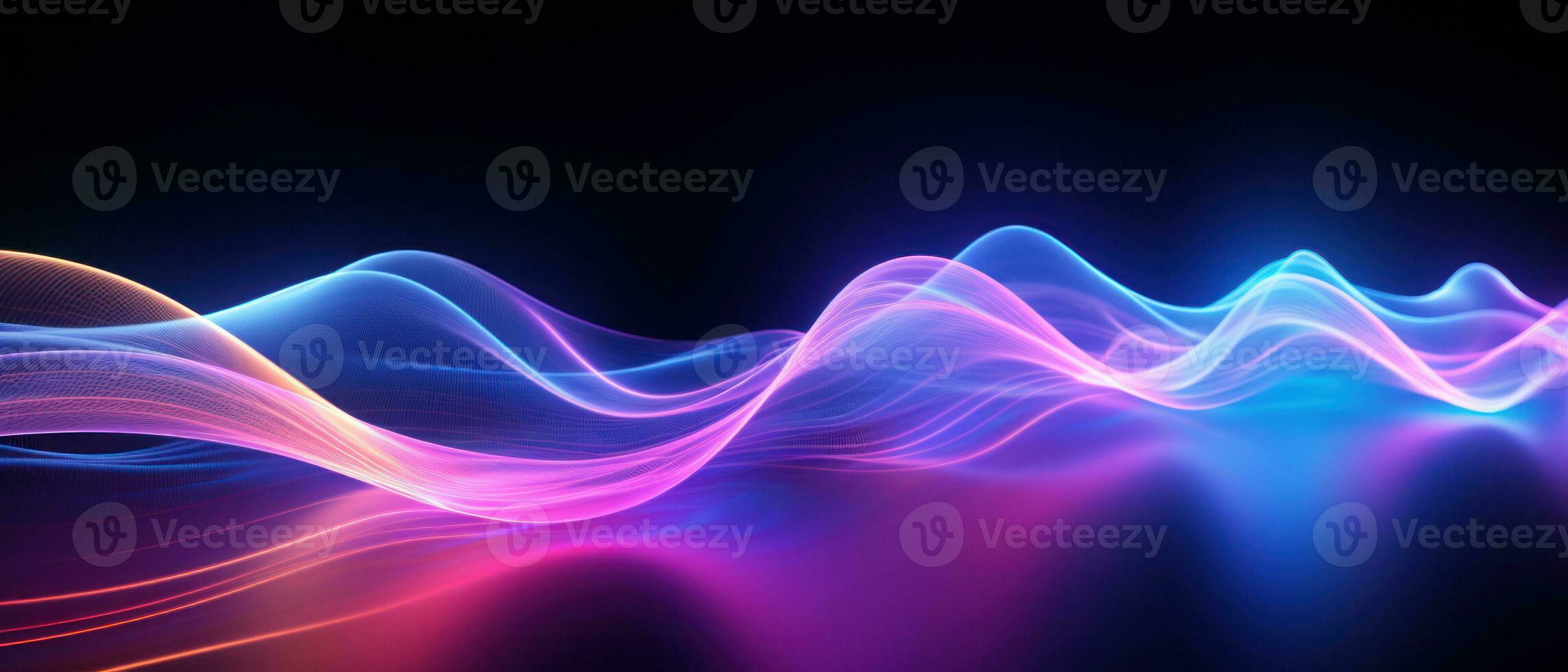 AI generated Mesmerizing abstract light waves in blue and purple. AI generative. photo