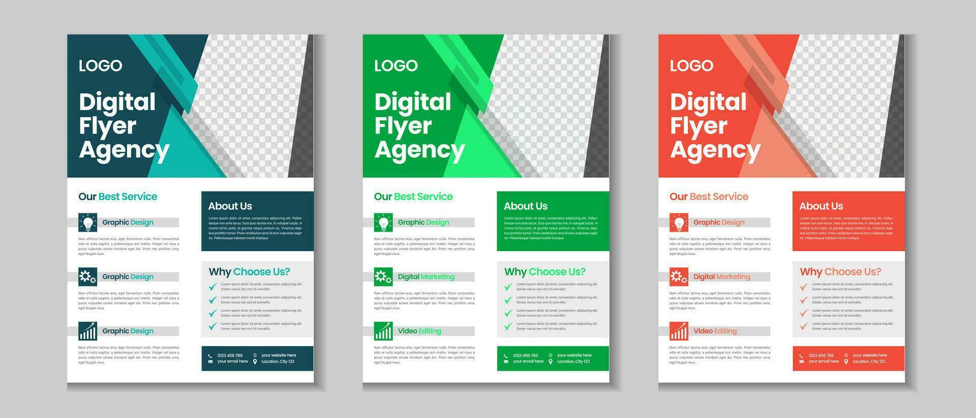 A4 business flyer template design, corporate brochure, marketing flyer, advertising flyer template design with mockup vector