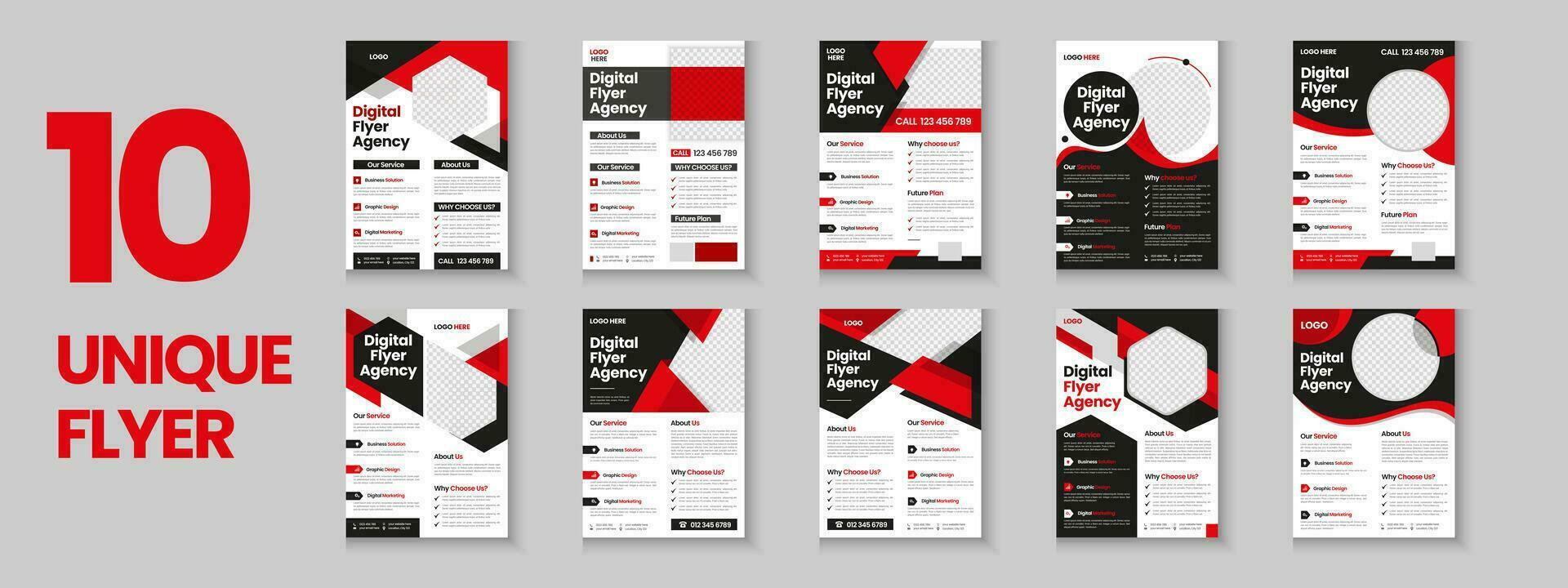 Business flyer collection, corporate poster, flyer bundle, flyer brochure design, annual report, proposal, leaflet, company profile, digital marketing poster and a4 layout with mockup vector