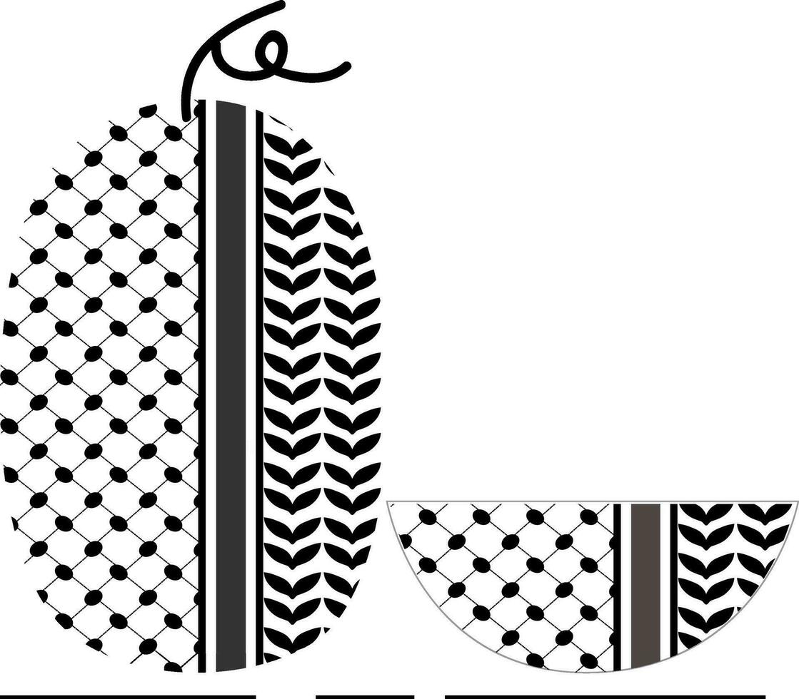 Palestine scarf pattern handdrawn in flat vector design. Illustration concept. Geometrical.