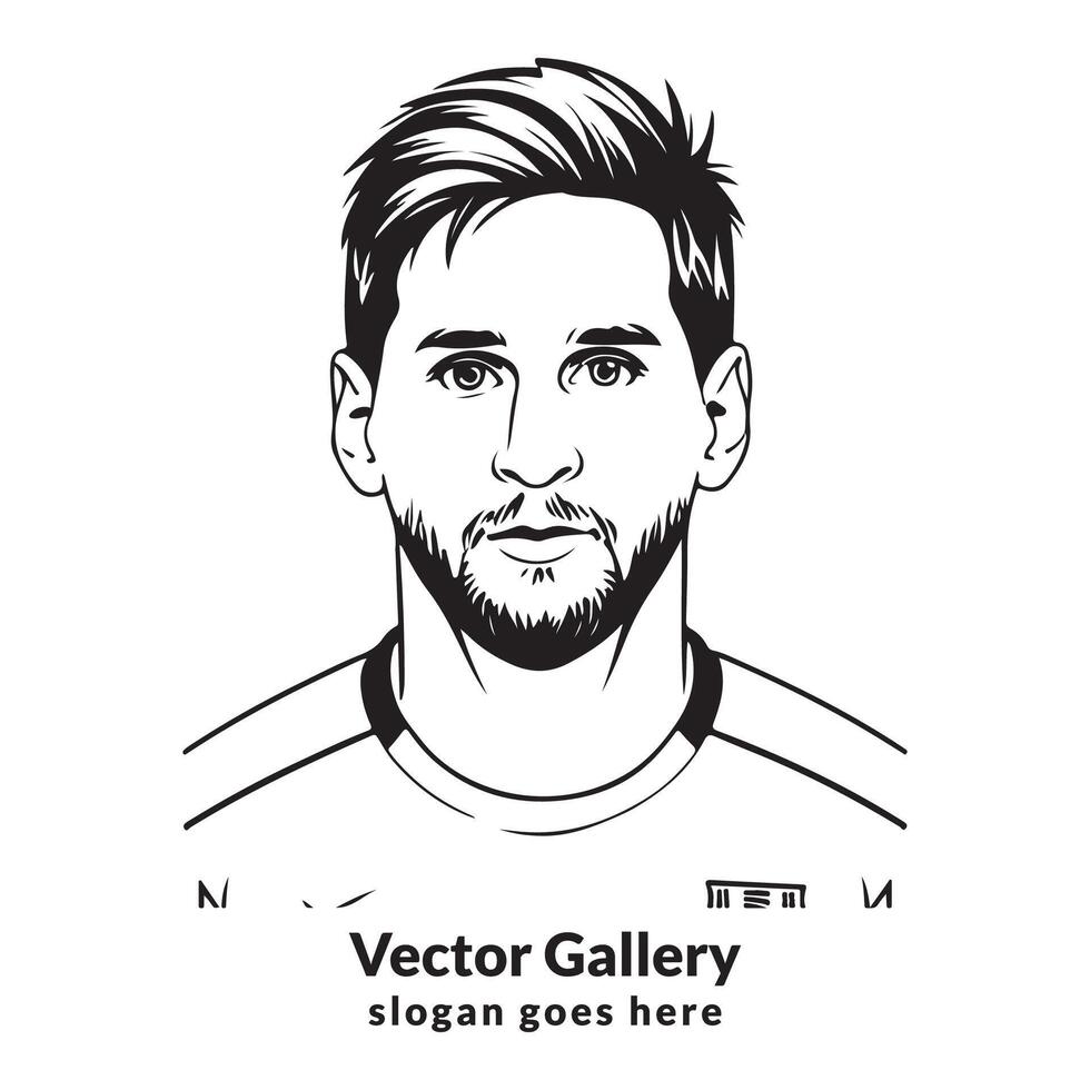 Lionel Messi Art vector face vector isolated portrait super star artist famous logo